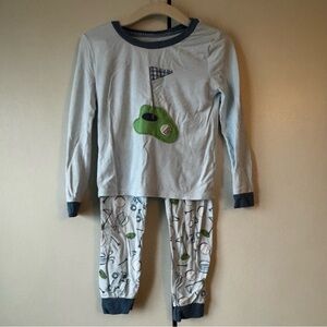 Mud Pie Kids Pajama Set - Gray with Green Golf Theme